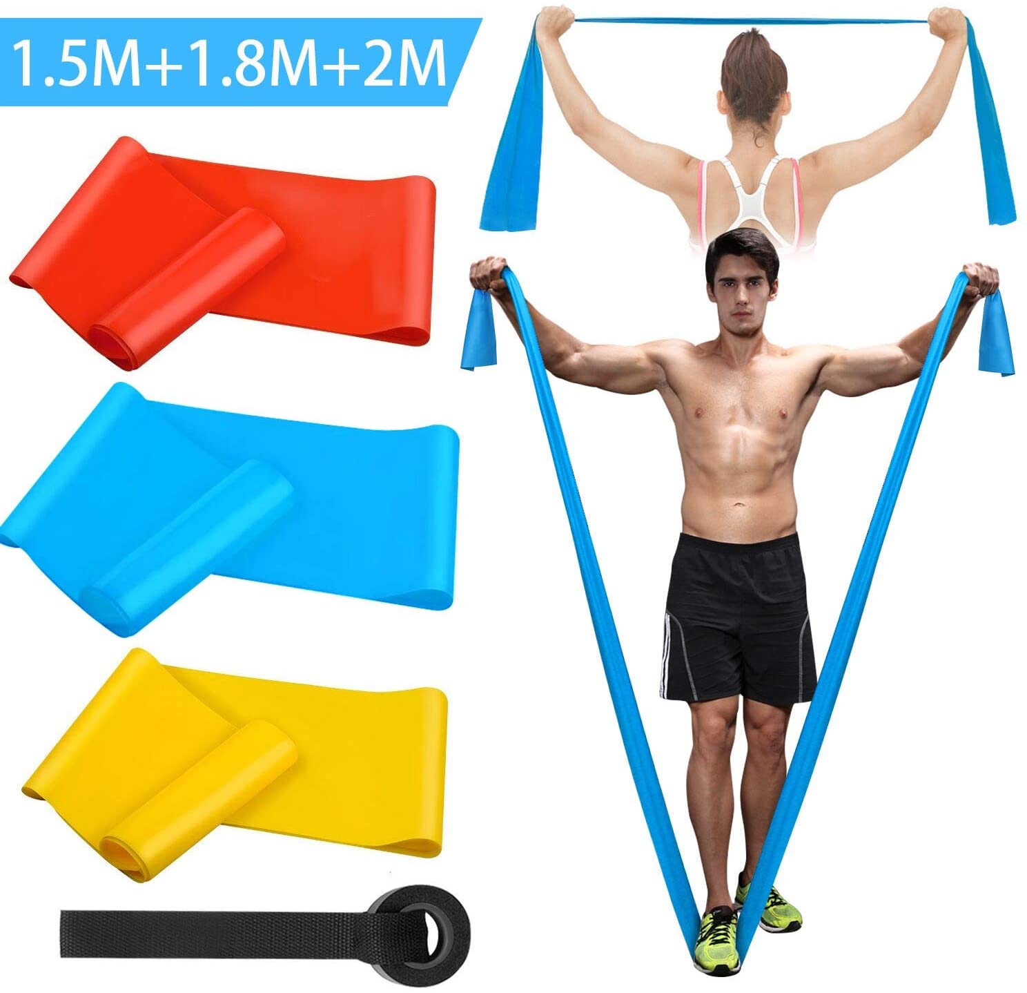 Sports Equipment Pictures - Faixas elásticas de fitness, 3 peças,