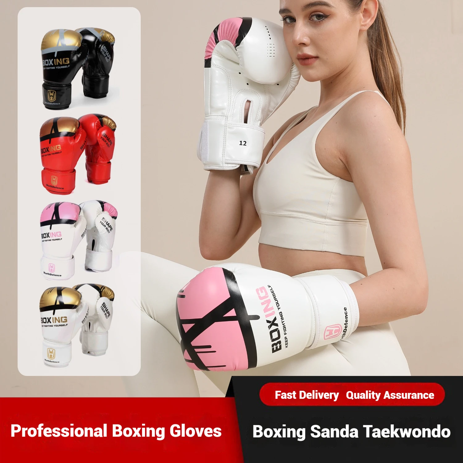 Boxing Glove Set - WOSWEIR-luvas de boxe unissex para adultos