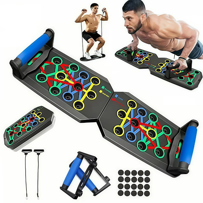 Sports Equipment Pictures - Plataforma Dobrável para Flexões com Faixas